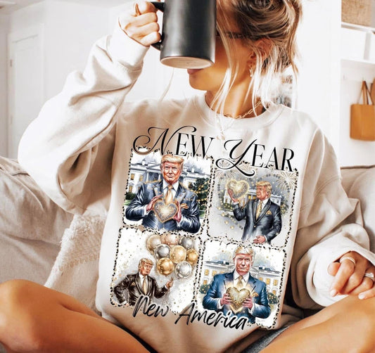 2025 New Year, New America 002 - Tee, Long Sleeve Tee, Sweatshirt