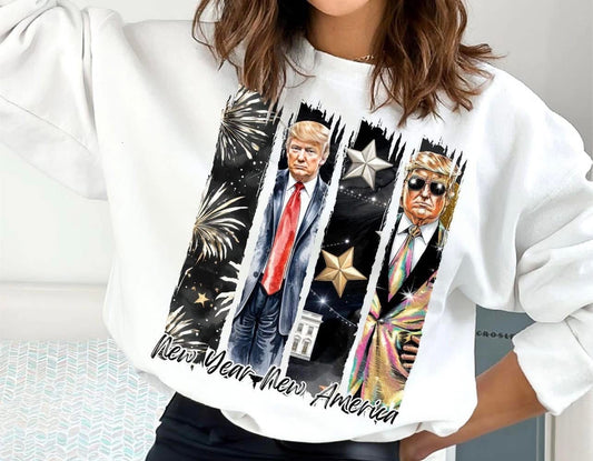 2025 New Year, New America 005 - Tee, Long Sleeve Tee, Sweatshirt