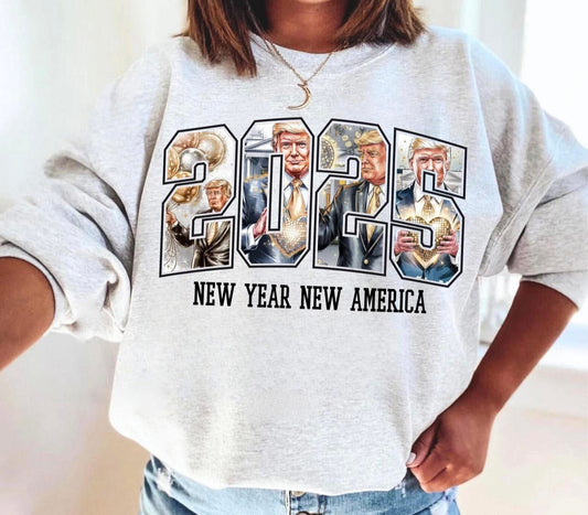 2025 New Year, New America 006 - Tee, Long Sleeve Tee, Sweatshirt