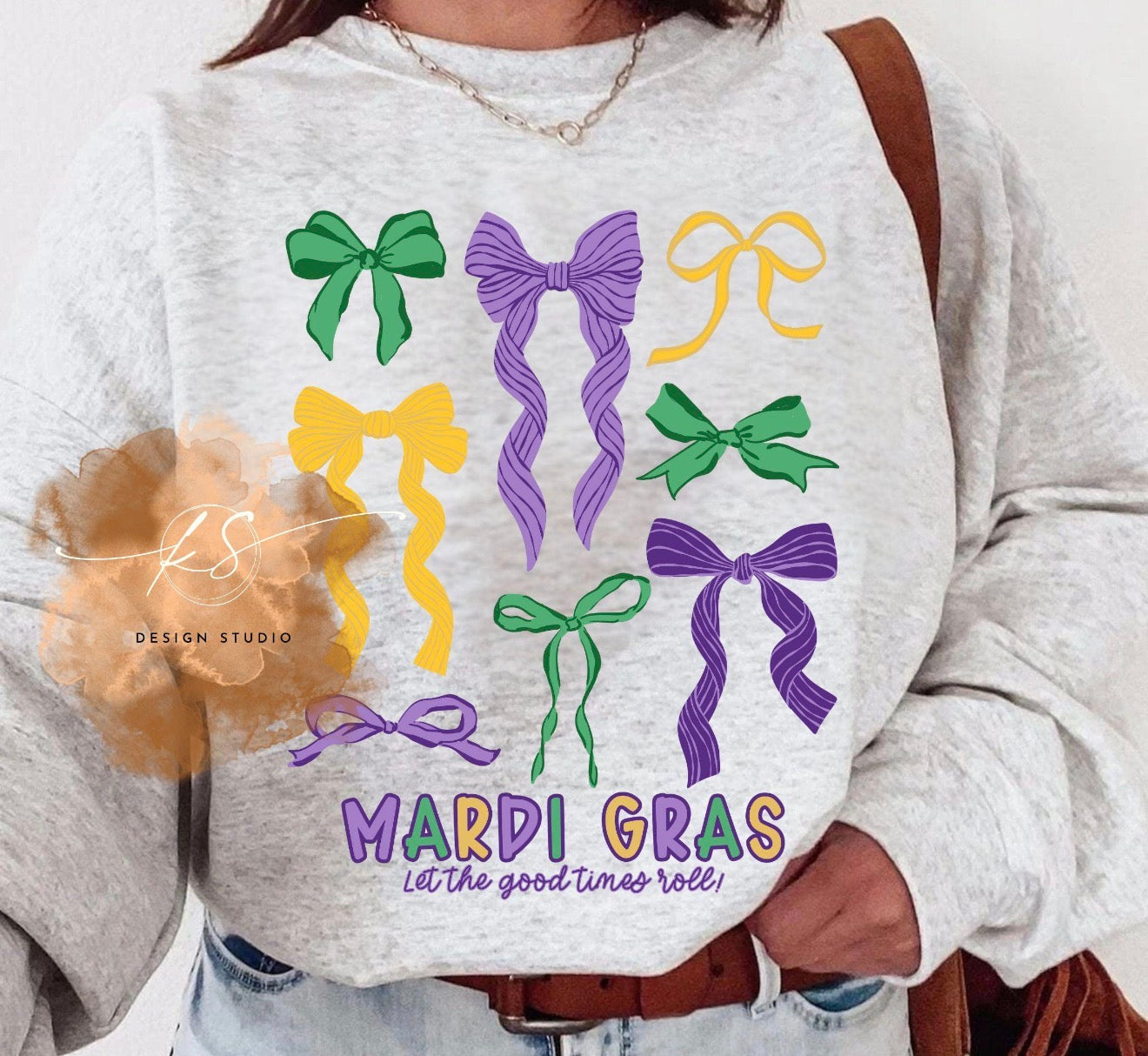 Mardi Gras Bow - DTF Transfer