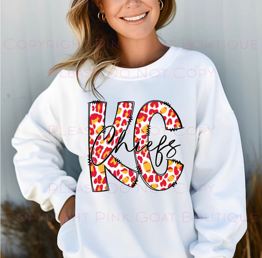 "KC Chiefs" - Adult Long Sleeve Tee, Sweatshirt