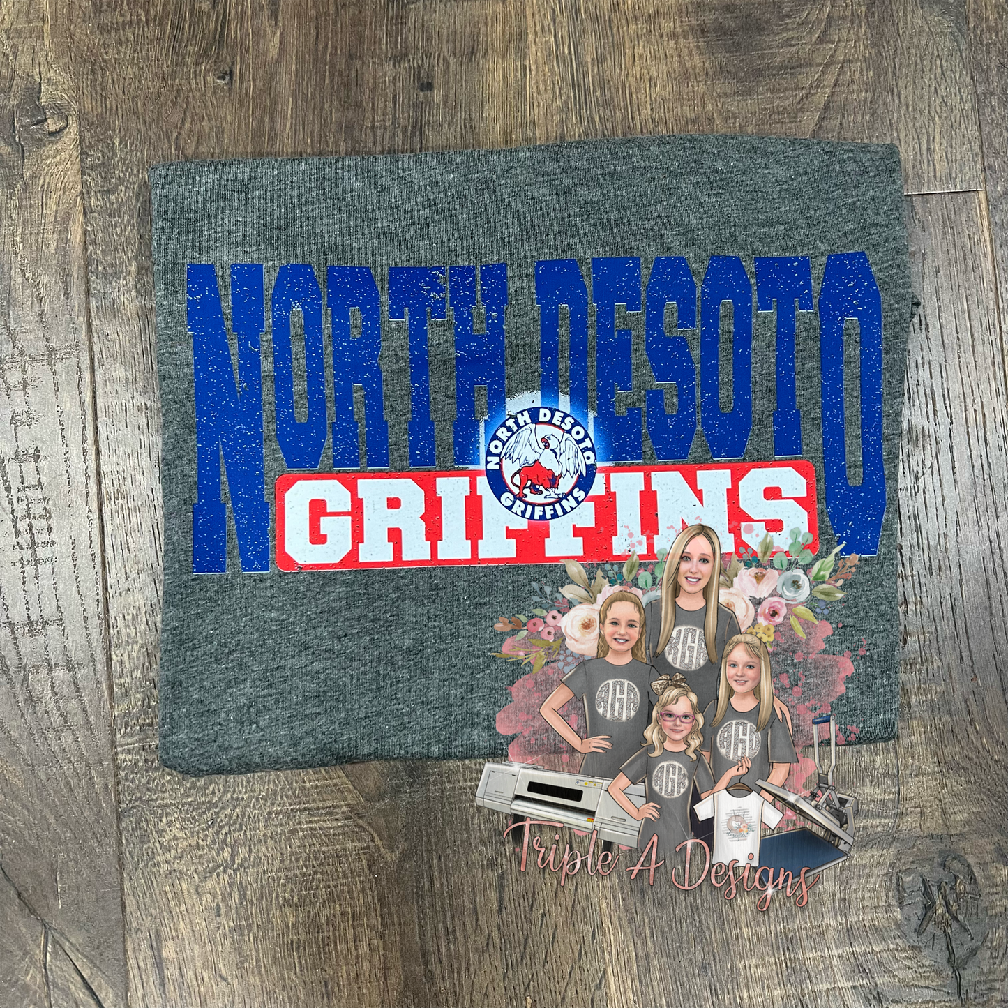 North Desoto Griffins Design 006- Short Sleeve Tee, Long Sleeve Tee, Sweatshirt, Hoodie