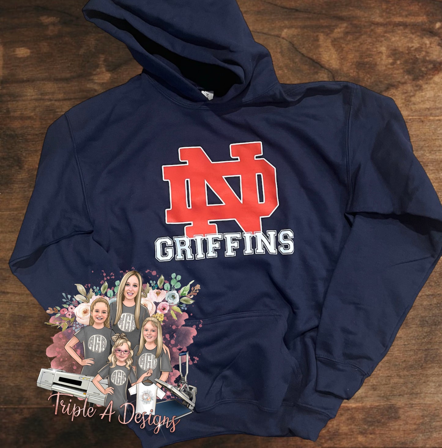 North Desoto Griffins Design 036-Short Sleeve Tee, Long Sleeve Tee, Sweatshirt, Hoodie