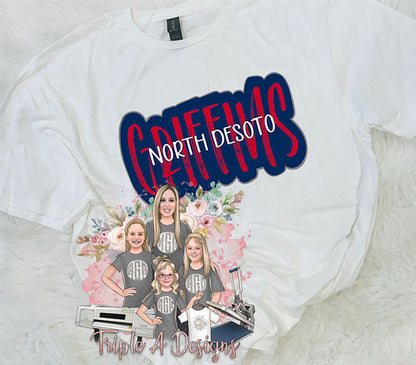 North Desoto Griffins Design 033-Short Sleeve Tee, Long Sleeve Tee