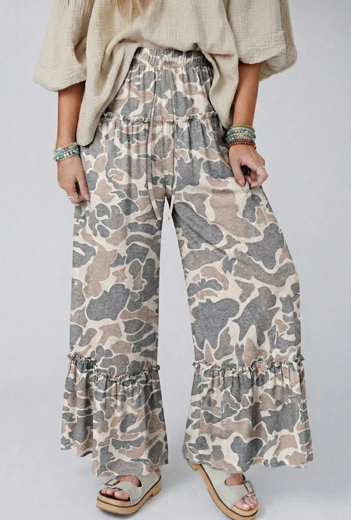 Camo Wide Leg Casual Pants***ETA OCT