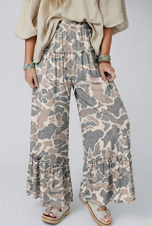 Camo Wide Leg Casual Pants***ETA OCT