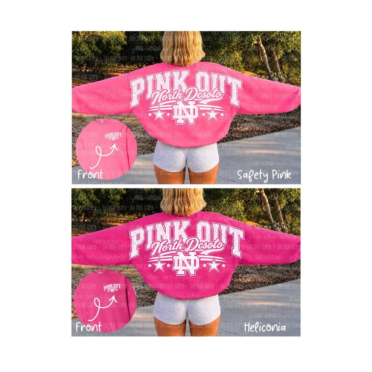 Pink Out Griffins Front/Back- Short Sleeve Tee, Sweatshirt