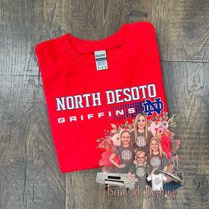 North Desoto Griffins Design 005- Short Sleeve Tee, Long Sleeve Tee