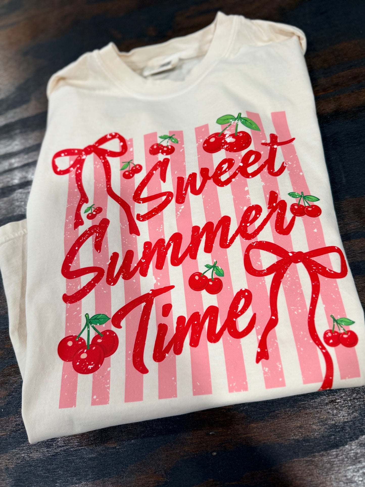 Sweet Summertime Cherries - Short Sleeve Tee, Crop, Tank