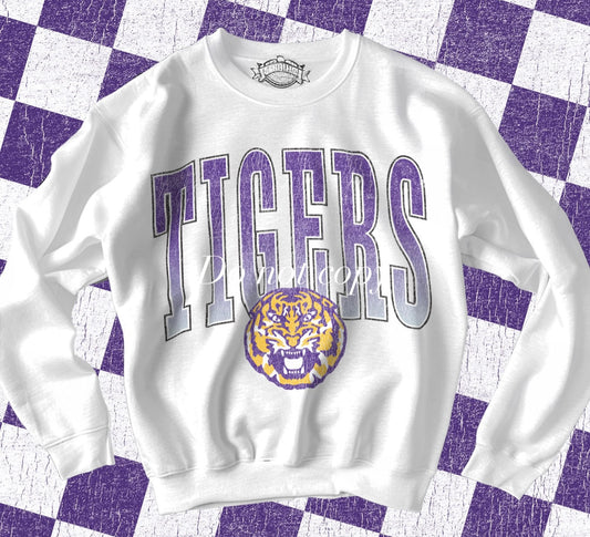 Tigers Huge Letters-Short Sleeve Tee, Long Sleeve Tee, Sweatshirt