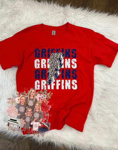 North Desoto Griffins Design 025-Short Sleeve Tee, Long Sleeve Tee, Sweatshirt, Hoodie