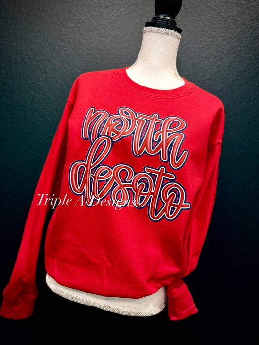 North Desoto Handwritten Design-Short Sleeve Tee, Long Sleeve Tee, Sweatshirt