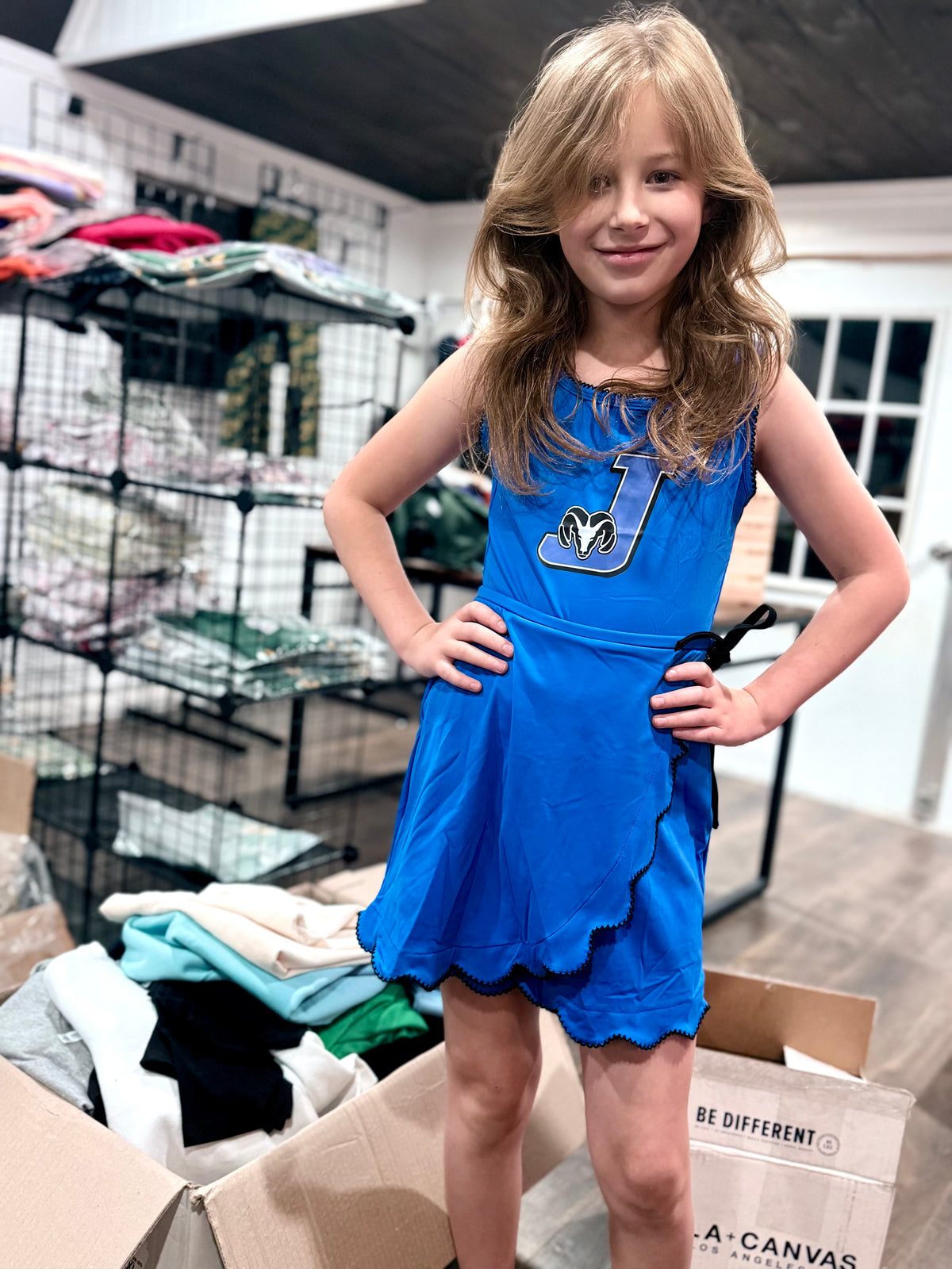 Joaquin Rams-Custom School Scalloped Dress-Ready for Pickup/RTS