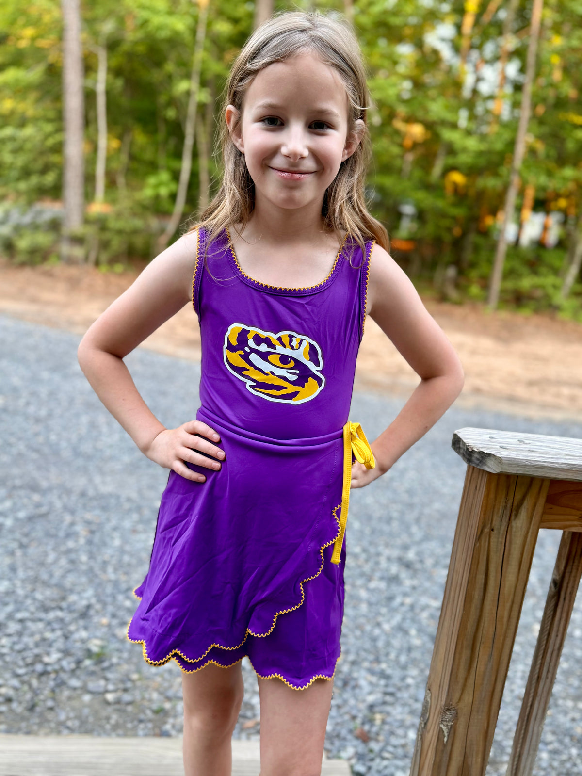 Tigers-Custom School Scalloped Dress-Ready for Pickup/RTS