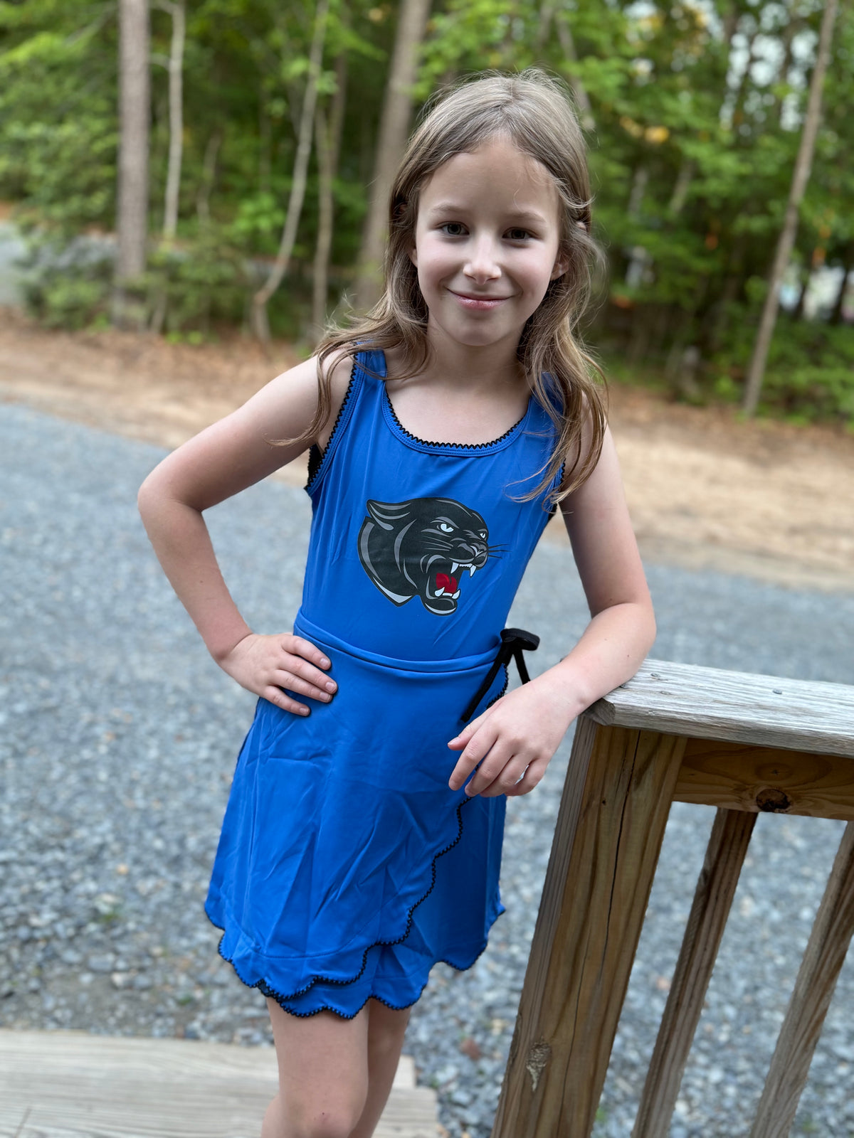 Stanley Panther Logo-Custom School Scalloped Dress-Ready for Pickup/RTS