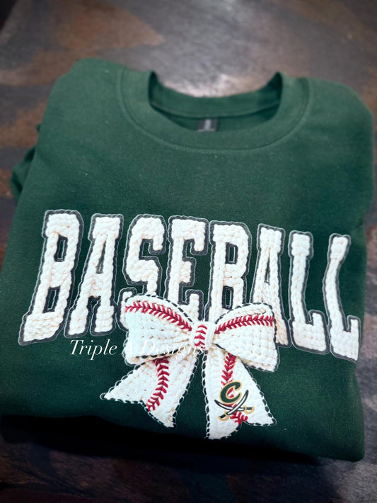 Calvay Baseball Yarn Bow Design-Short Sleeve Tee, Long Sleeve Tee, Sweatshirt