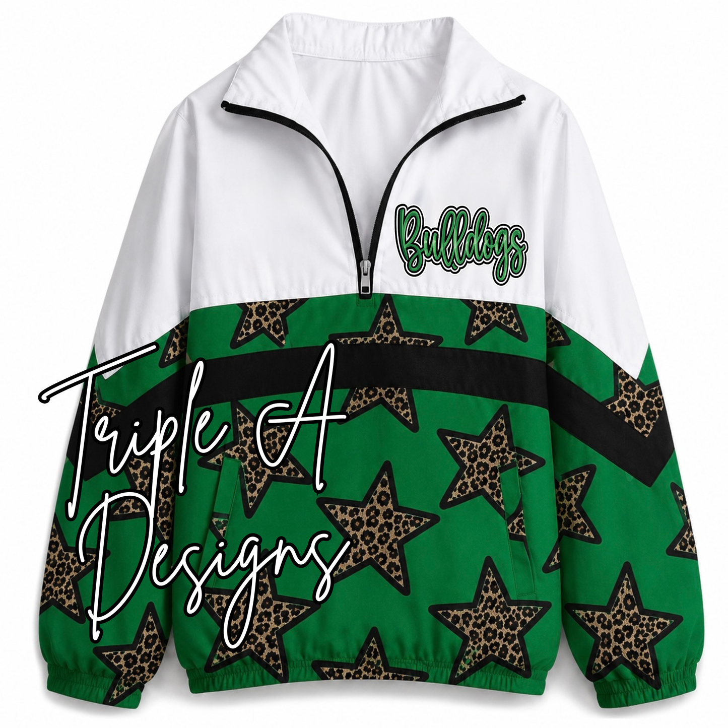 PRE-ORDER- Bulldogs/Leopard Stars Windbreaker Jackets (TAT 4-6 weeks)