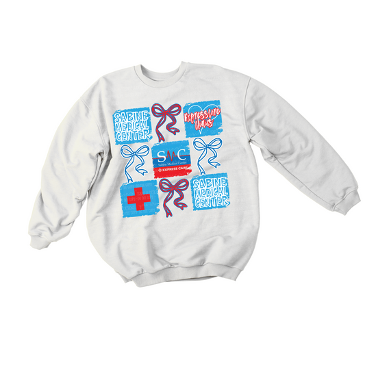 Express Care Clinics/Sabine Medical Center Bow/Block Design-Short Sleeve Tee, Long Sleeve Tee, Sweatshirt