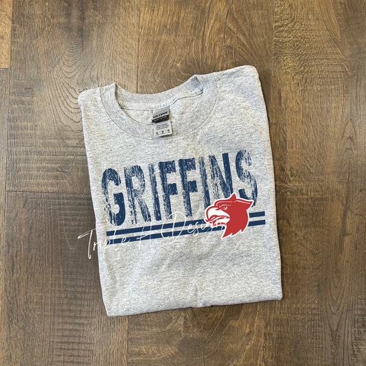 North Desoto Griffins Design 038-Short Sleeve Tee, Long Sleeve Tee