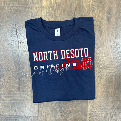 North Desoto Griffins Design 005- Short Sleeve Tee, Long Sleeve Tee