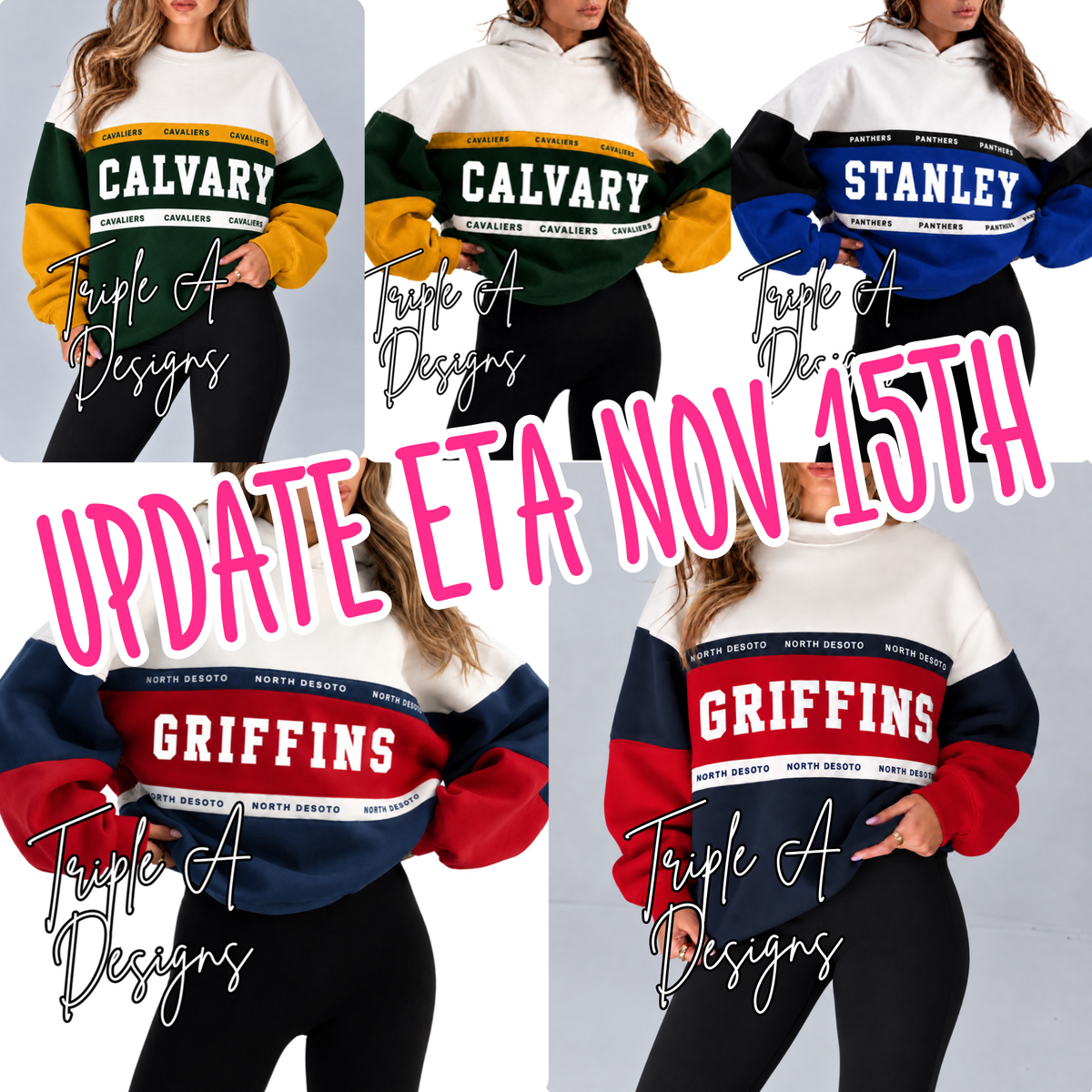 EXTRA Color Block School Hoodies/Sweatshirts-ETA Nov 15th
