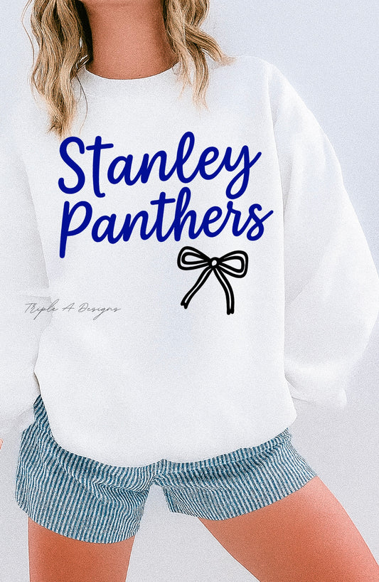 Stanley Panthers/ Bow Design 1-Short Sleeve Tee, Long Sleeve Tee, Sweatshirt