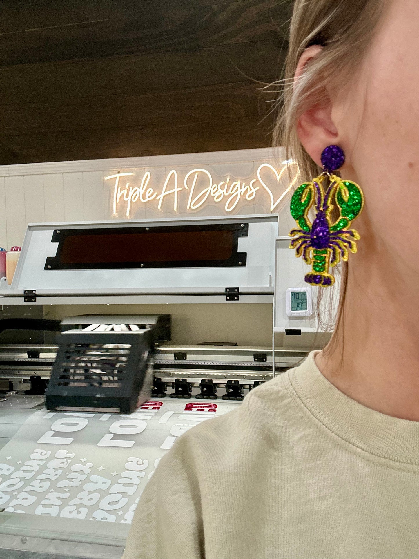 Mardi Gras Crawfish Earrings